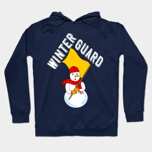 Winter Guard Snowman Rough White Text Hoodie